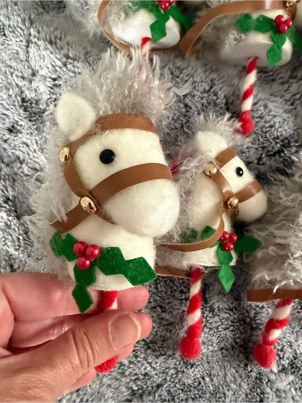 6-Count White Carousel Horse Christmas Tree Ornaments Target Brand (2025) NEW